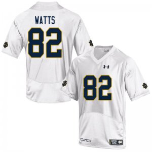 Notre Dame Fighting Irish Men's Xavier Watts #82 White Under Armour Authentic Stitched College NCAA Football Jersey IKP8899CF